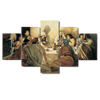 Enhance your home with The Divine Masterpiece: 5pcs HD Printed Christ Apostles Last Supper Canvas Wall Art. Expertly crafted and scientifically designed, this exquisite collection adds a touch of elegance to any space. With its high definition printing and 5 piece set, bring the revered Last Supper into your home in a unique and beautiful way.