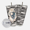 20oz Tiger-Patterned Thermal Tumbler: Colorful Printing for Outdoor Travel and Car Use