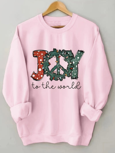 Festive Christmas Letter Print Sweatshirt: Stylish and Comfortable Casual Long Sleeve Crew Neck Sweatshirt for Women