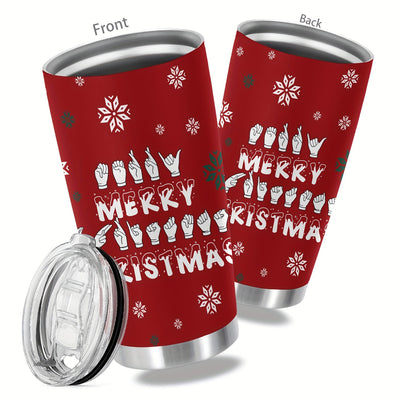 Festive 20oz Stainless Steel Christmas Tumbler - Funny Double Wall Insulated Travel Mug for Holiday Gift-Giving