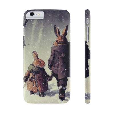 Rabbits in adventurer Phone Case, Rabbit walk in the snow Phone Cases, Case-Mate