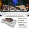 Show Your American Pride with our Foldable Car Windshield Sunshade Featuring the American Flag and Dog Design - Perfect Car Accessory for Sun Protection