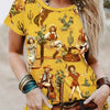 Cactus & Girls Vintage Shorts Sleeve Loose Stylish T-shirt, Women's Clothing