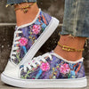 The Women's Colorful Flower Canvas Shoes are the perfect addition to your outdoor wardrobe. Lightweight and comfortable, they feature a stylish lace-up design and a patterned canvas upper. Not only stylish but also durable, these shoes are perfect for walking and outdoor activitie