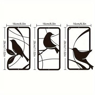 Exquisite Paradise Bird Metal Wall Art Trio: A Stunning Piece for Home Decoration