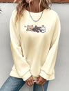 Cute Cat Pattern Crew Neck Sweatshirt: Embrace Casual Chic with this Stylish Women's Long Sleeve Raglan Shoulder Sweatshirt