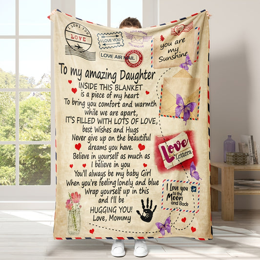 Make your daughter feel special with this Personalized Message Print Flannel Blanket. This unique gift has a personalized message that will show her just how much you care. The soft and lightweight material ensures comfort. An ideal way to surprise your loved one.