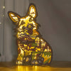 Cute Corgi Wooden Art Night Light: A Delightful Bedroom Decor and Perfect Gift for Pet Lovers and Kids