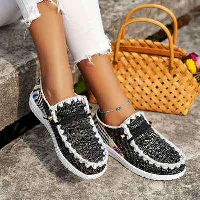 Stylish Tribal Pattern Women's Canvas Shoes - Comfortable and Versatile Walking Shoes