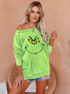 Women's Funny Monter Print Sweatshirt - Long Sleeve Crew Neck Pullover for Casual Fall & Winter Wear