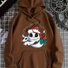 Festive Fun: Christmas Cartoon Pattern Hoodie - Women's Casual Drawstring Hooded Sweatshirt for Winter/Fall