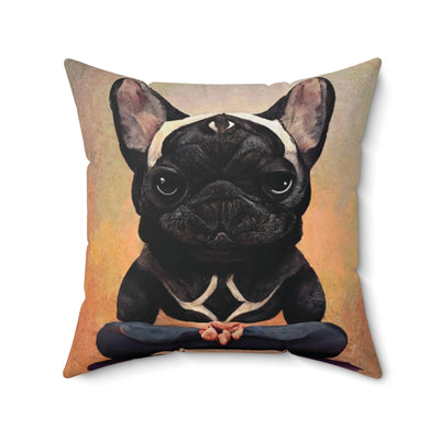 French Bulldog Doing Yoga Love Yoga, Love Cute Animal Bull Dog, Spun Polyester Square Pillow