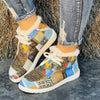 Winter Wonderland: Cozy and Stylish Women's Stitching Print Canvas Shoes