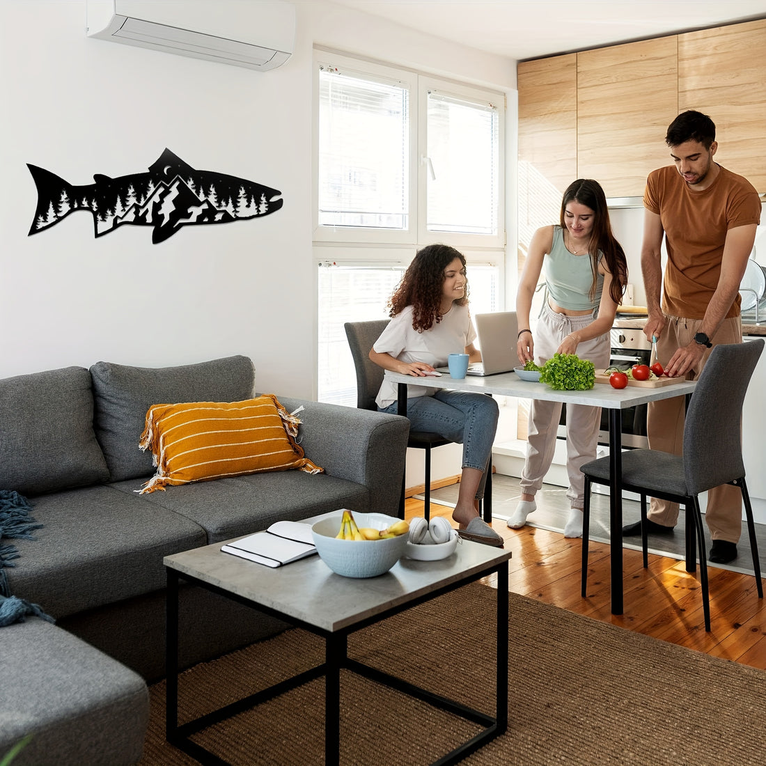 This rust-free metal wall art featuring a beautiful trout fish design is a true masterpiece for both indoor and outdoor décor. Crafted with precision and durability in mind, it adds a touch of elegance and nature's beauty to any space. Perfect for all seasons and weather conditions, this piece is a must-have for any fishing enthusiast or home decorator.