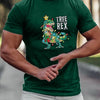 Dino-mite Christmas: Men's Oversized Anime Dinosaur Graphic Print T-Shirt - Perfect for Festive Workouts and Outdoor Adventures!