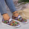 Womens Casual Canvas Shoes: Nutcracker Cartoon Pattern Flat Sneakers – Comfortable and Stylish Low Top Walking Shoes