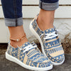 Stylish Women's Aztec Art Pattern Boat Shoes: Lightweight, Trendy and Comfortable Summer Canvas Shoes