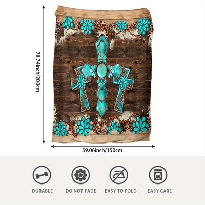 Turquoise Temptations: A Warm and Cozy Flannel Blanket Perfect for Birthdays and Beyond