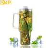 40oz Foliage and Branch Design Stainless Steel Water Tumbler - Perfect for Outdoor Camping, Driving, and Hiking - Includes Car Mug with Handle and Lid