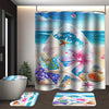 Beach Starfish Bathroom Set: Waterproof Shower Curtain, Non-Slip Rug, and Toilet Accessories for Stylish Bathroom Decor