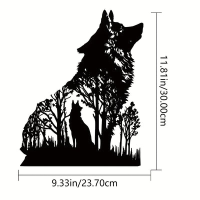 Enchanting Black Wolf Metal Art Wall Decor: A Hauntingly Beautiful Halloween Addition to Your Home