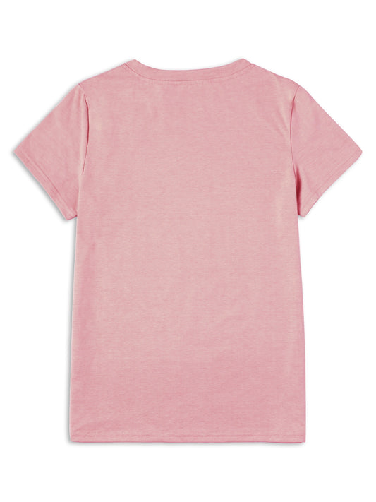 Ravishing Raccoon: Rainbow Print Crew Neck T-Shirt, a Playful and Stylish Addition to Your Spring-Fall Wardrobe