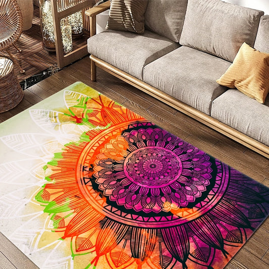 This Mandala Flannel Floor Mat will add the perfect finishing touch to any room. Boasting a luxurious soft and thick flannel material, you'll enjoy its comfort and style all year round. Its backing ensures no slipping, while its intricate pattern will add a warm, inviting ambiance. Transform any space with this ideal rug now!