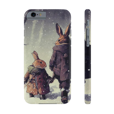 Rabbits in adventurer Phone Case, Rabbit walk in the snow Phone Cases, Case-Mate