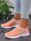 Stylish and Comfortable: Women's Floral Rhinestone Decor Sneakers - Slip-On, Lightweight Casual Shoes