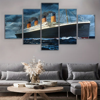 Timeless Titanic: Retro Canvas Painting 5-Pack - A Nostalgic Home Decor Addition