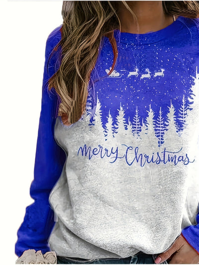 Festive Fashion: Plus Size Christmas Tree Sweatshirt for Women