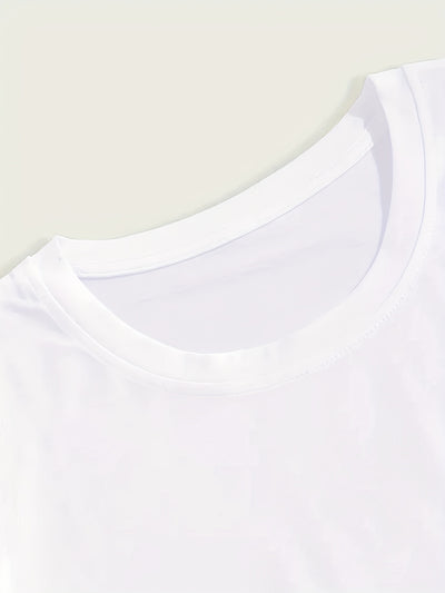 Casual Solid Color Slightly Stretch Round Neck Tee: A Must-Have Cotton T-Shirt for Spring/Summer Wardrobe