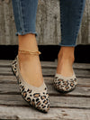 Leopard Chic: Women's Stylish Pointed Toe Slip-On Flats for Effortless Casual Elegance