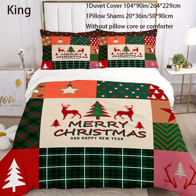 Christmas Plaid Pattern Duvet Cover Set: Enhance Comfort and Style in Your Bedroom with Soft and Cozy Bedding