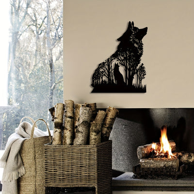 Enchanting Black Wolf Metal Art Wall Decor: A Hauntingly Beautiful Halloween Addition to Your Home