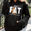 Cozy and Chic: Women's Plus Size Cat Slogan Hooded Sweatshirt with Pockets