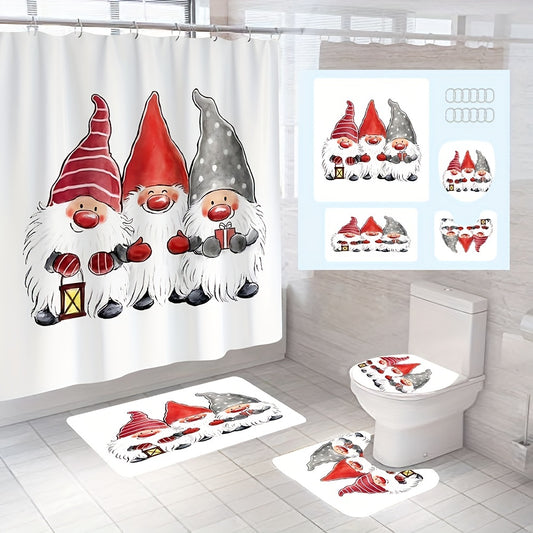 Enhance your Christmas decor with our Santa Claus Shower Curtain Set! This set features waterproof, non-slip mats and a toilet rug to complete your festive bathroom. Great for the holiday season, add a magical touch to your home with this perfect Christmas decoration!