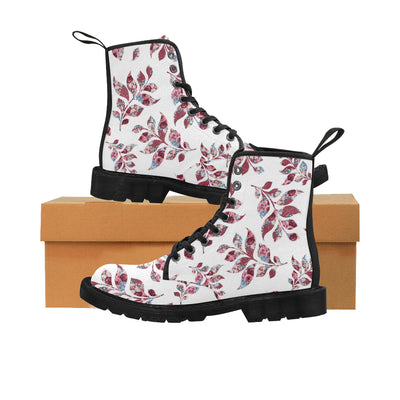 Autumn Leaves Boots, Watercolor Floral Martin Boots for Women