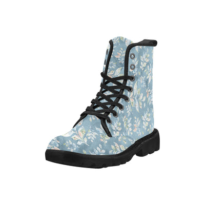 Watercolor Leaf Boots, Navy Art Martin Boots for Women