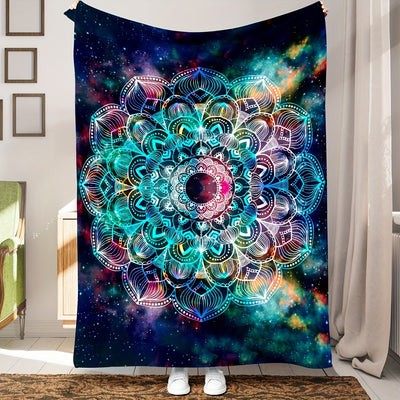 Bohemian Flowers: Super Soft Mandala Totem Flannel Blanket for Kids and Adults - Premium Plush Throw Blanket for Bedroom, Bed, Sofa, Chair - Perfect Birthday and Christmas Decor Gift