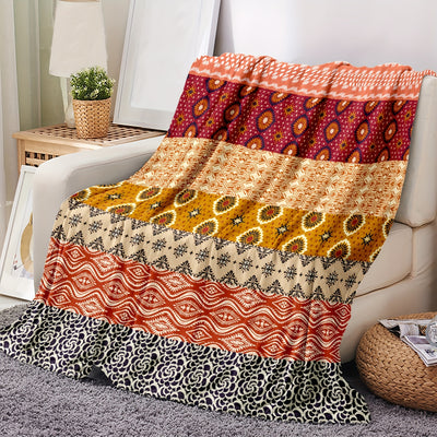 Bohemian Striped Flannel Blanket: Cozy, Stylish, and Versatile for Your Home and Travels