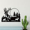 Enchanting Deer and Forest Metal Wall Art: A Striking Fireplace Wall Decor Piece and Ideal Hunter Gift