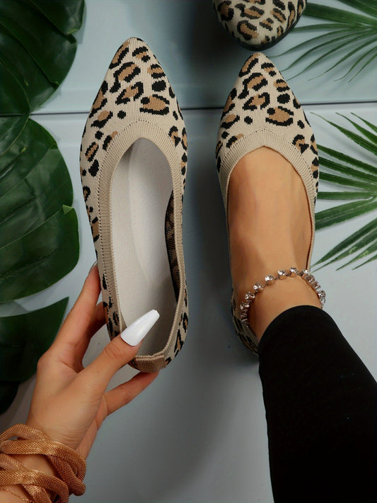 Leopard Chic slip-on flats add effortless style to any look. The pointed toe and animal print design offer an elegant, yet casual look. These shoes are crafted for long-lasting comfort and provide superior cushioning with each step.