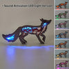 Enchanting Fox Wooden Art Animal Statues: Illuminate Your Space with LED Night Light Décor!