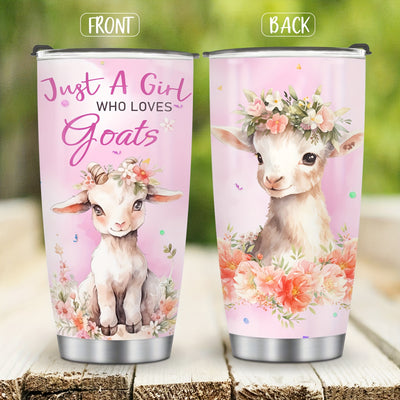 Goat Lover's Stainless Steel Insulated Tumbler: Cute Floral Design - Perfect Gift for Women, Teens, and Mothers