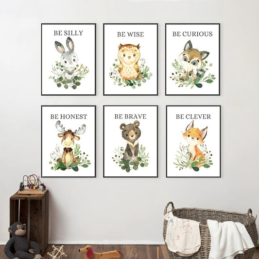 Bring a touch of the Nordic forest into your baby's nursery with this set of 6 whimsical woodland posters. Featuring beautiful watercolor images of wildlife, these posters offer both a calming aesthetic and a wonderful educational opportunity.