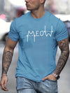 Cute Cartoon Cat Letter Print Tee: Cool and Comfy Men's Summer Shirt