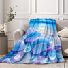 Shell-Inspired Flannel Beach Blanket: Vibrant Digital Print, Warm and Soft for Ultimate Comfort at Home, Office, or While Traveling