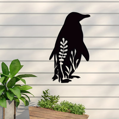 Pristine Penguin Delight: Exquisite Metal Wall Art for Elegant Home Decor and Memorable Gifting Experience