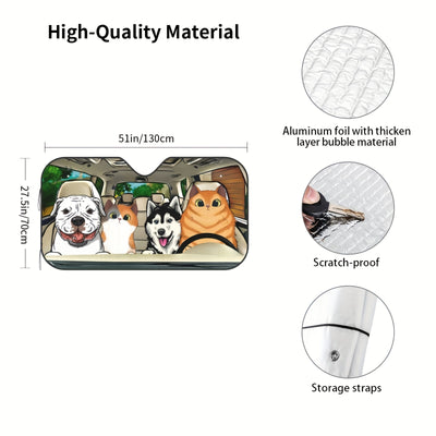 Cartoon Fun Car Windshield Sunshade: Protect Your Car in Style!